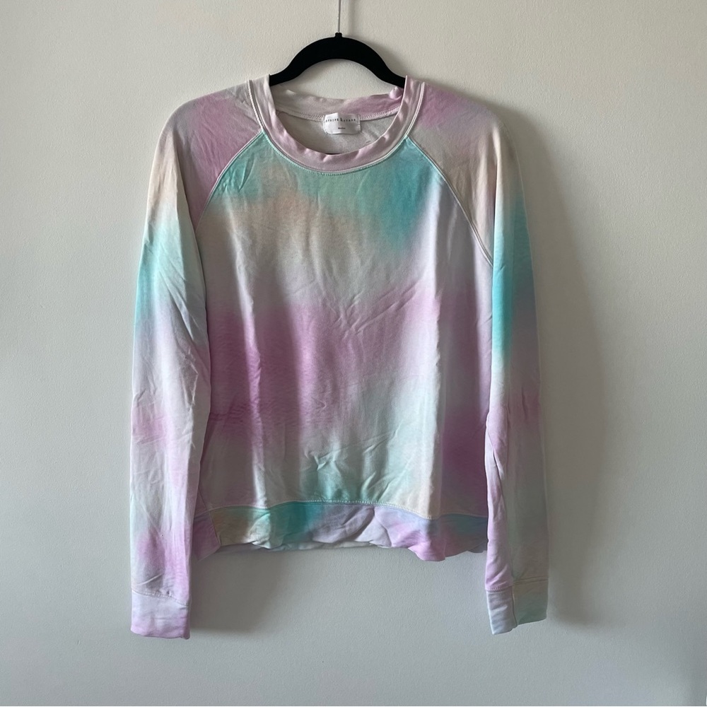 Stripe & Stare lightweight sweatshirt size medium tie dye pastel long sleeve